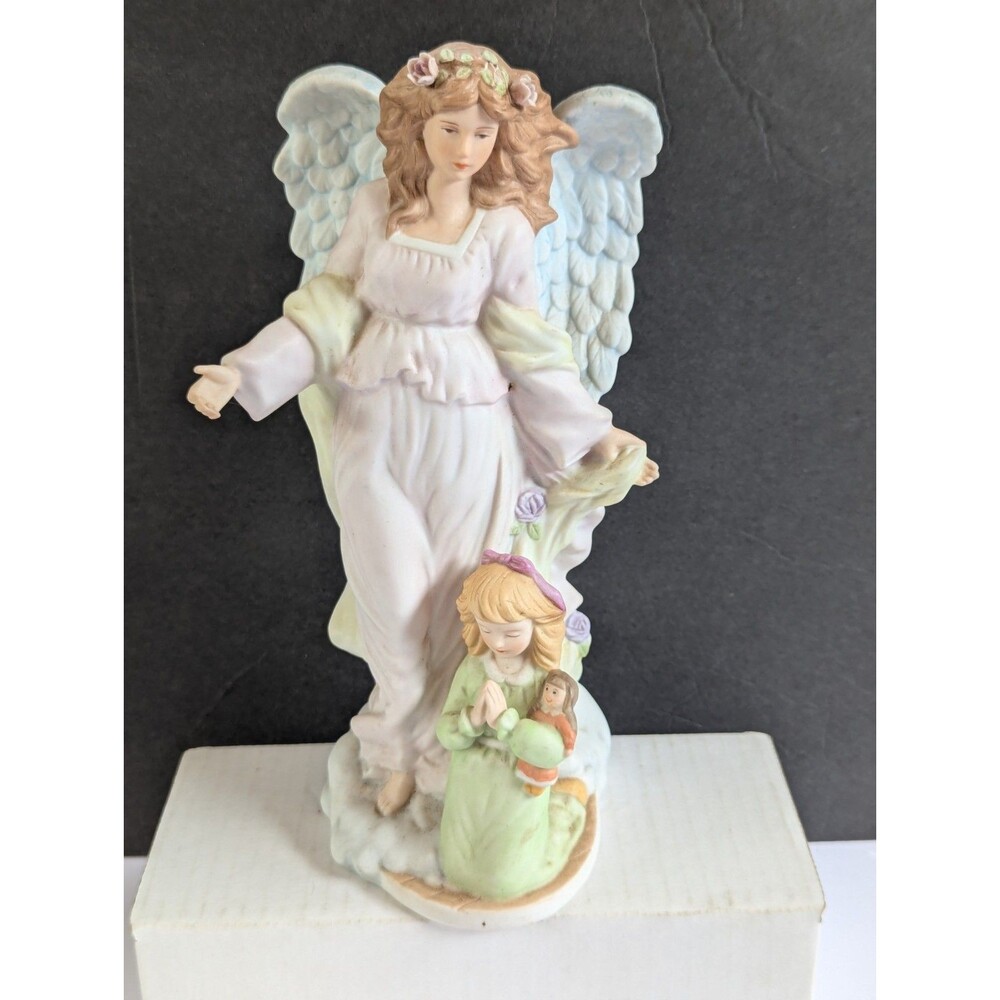 Vintage 1999 "Angel Watching Over Me" Porcelain Angel Home Interiors 10"